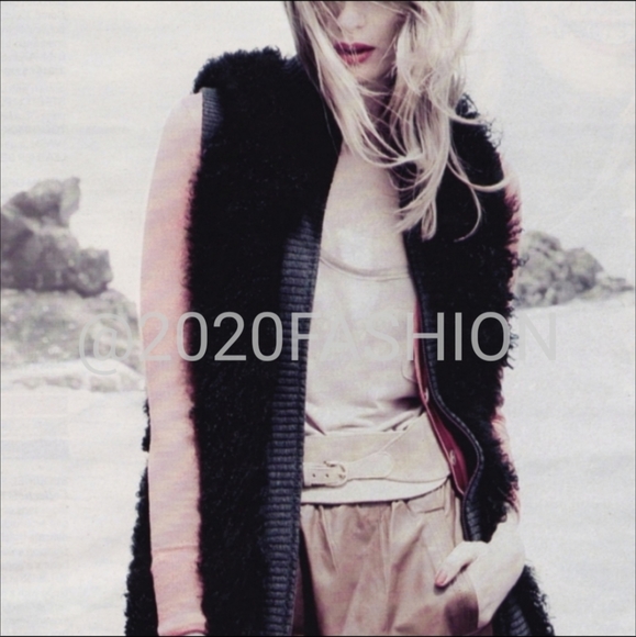 J. Crew Collection Lambs Fur Long Vest NWT - Picture 3 of 9